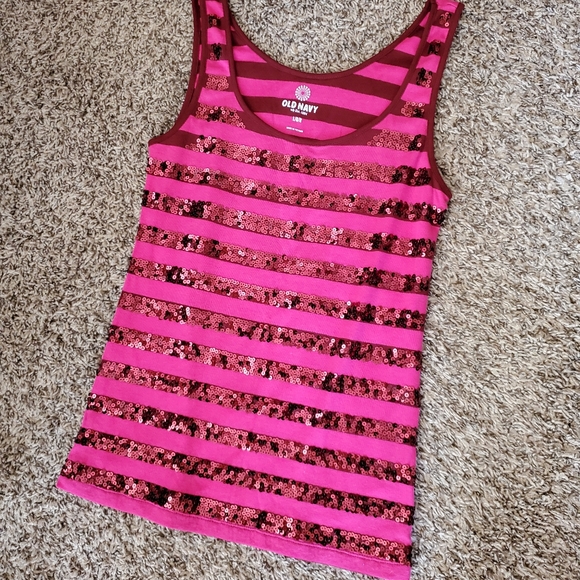 ladies pink sequin top